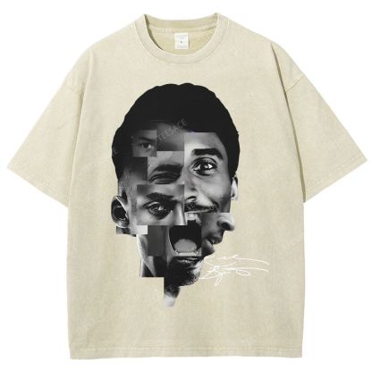 Unisex Fit Washed T-Shirt Kobe Bryant Collage Tee