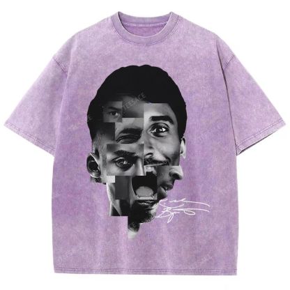 Unisex Fit Washed T-Shirt Kobe Bryant Collage Tee