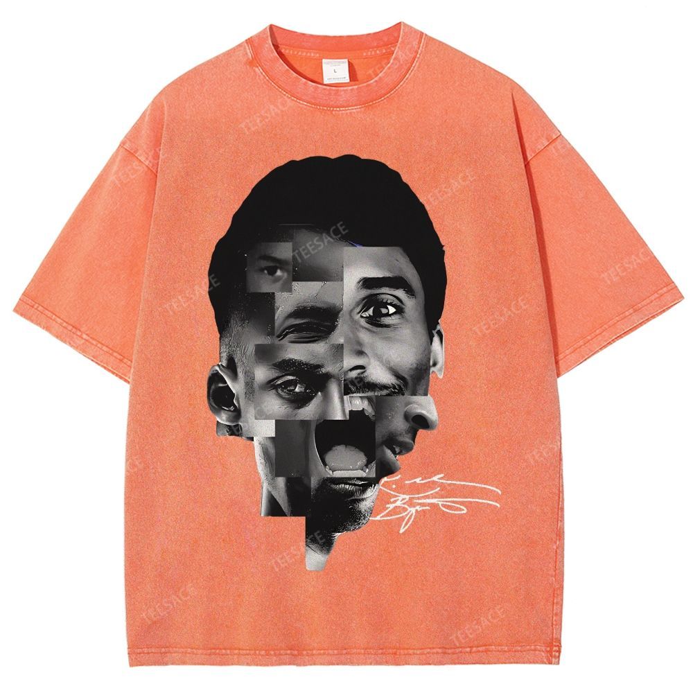 Unisex Fit Washed T-Shirt Kobe Bryant Collage Tee