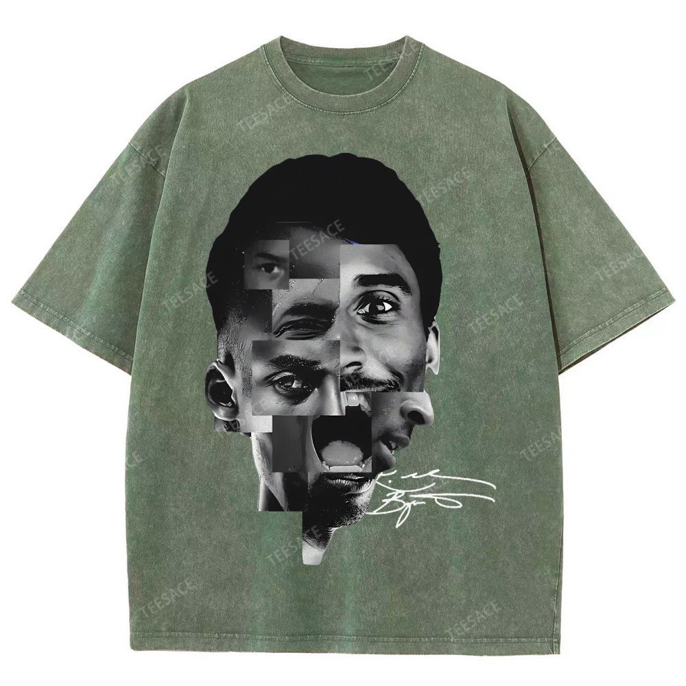 Unisex Fit Washed T-Shirt Kobe Bryant Collage Tee