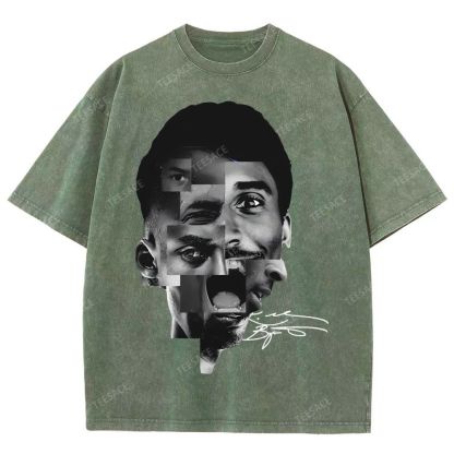 Unisex Fit Washed T-Shirt Kobe Bryant Collage Tee