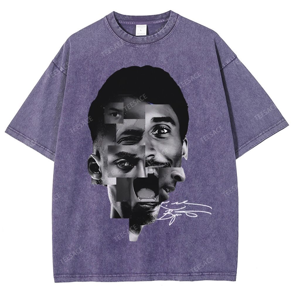 Unisex Fit Washed T-Shirt Kobe Bryant Collage Tee