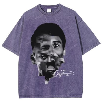 Unisex Fit Washed T-Shirt Kobe Bryant Collage Tee