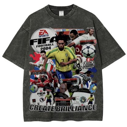 Unisex Fit Washed T-Shirt FIFA 2004 Tee