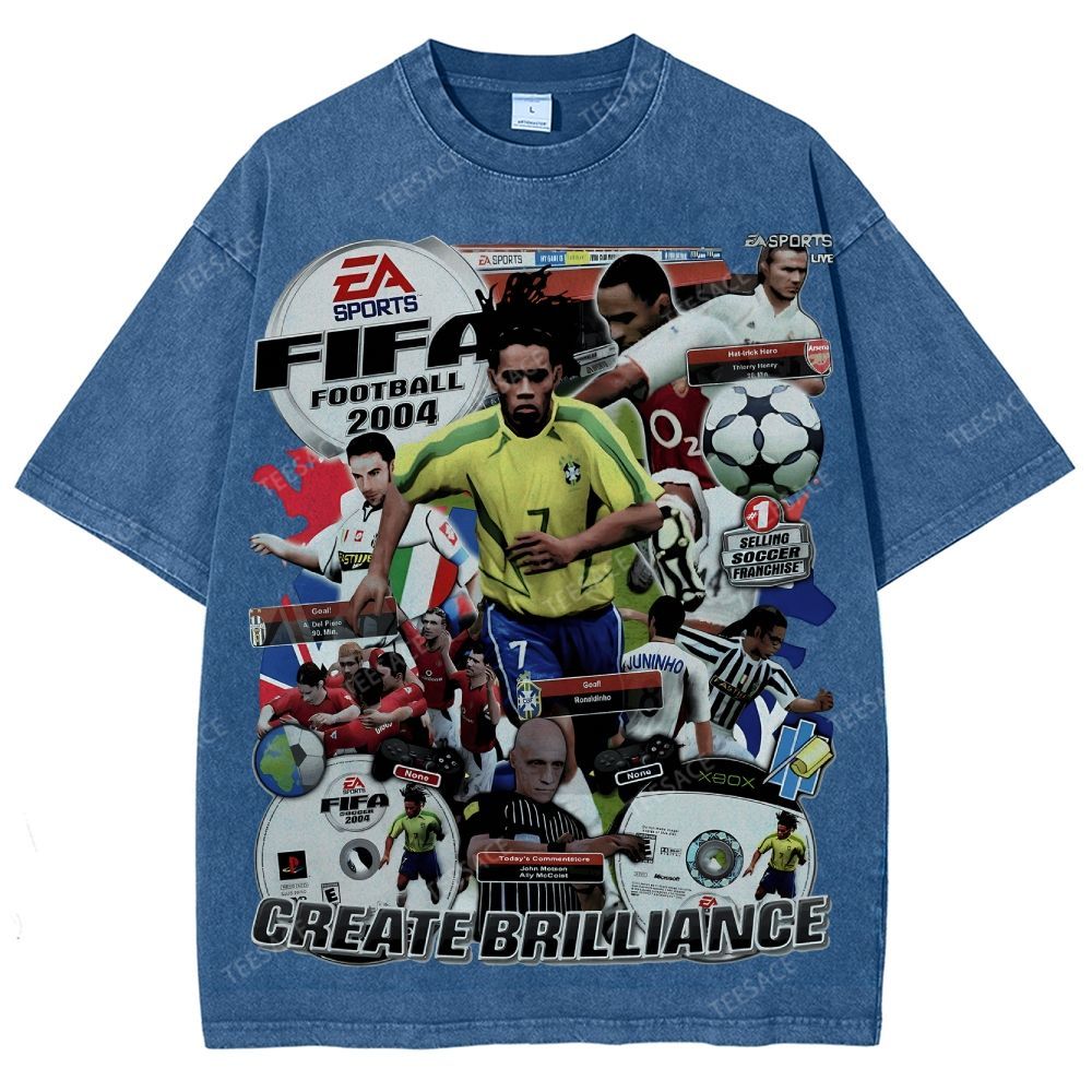 Unisex Fit Washed T-Shirt FIFA 2004 Tee