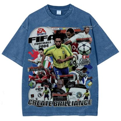 Unisex Fit Washed T-Shirt FIFA 2004 Tee