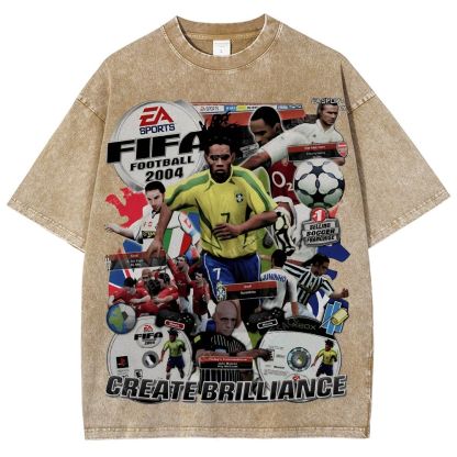 Unisex Fit Washed T-Shirt FIFA 2004 Tee