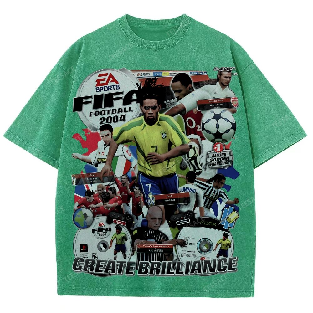 Unisex Fit Washed T-Shirt FIFA 2004 Tee