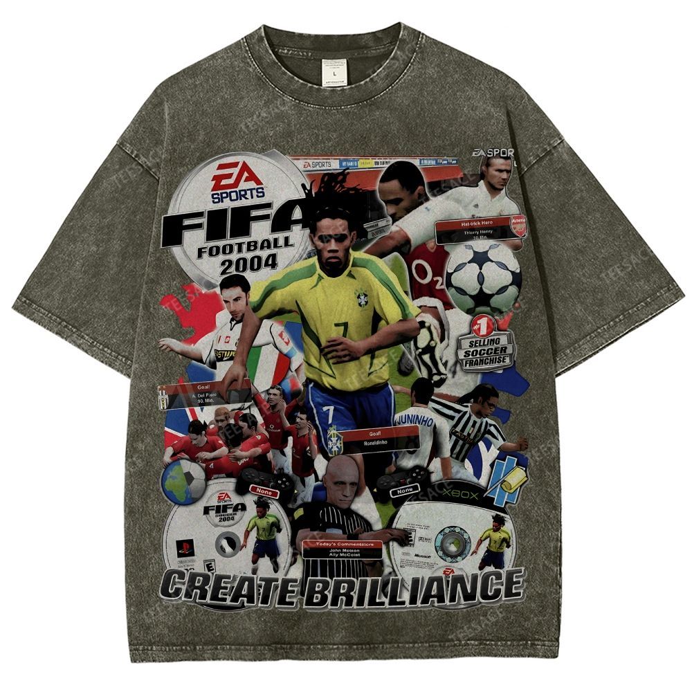 Unisex Fit Washed T-Shirt FIFA 2004 Tee