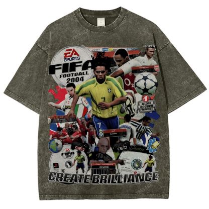 Unisex Fit Washed T-Shirt FIFA 2004 Tee