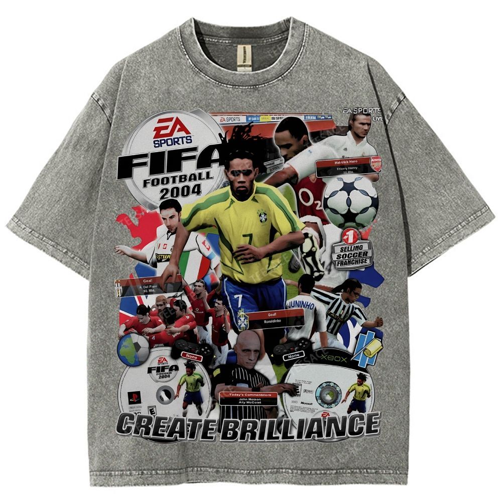 Unisex Fit Washed T-Shirt FIFA 2004 Tee