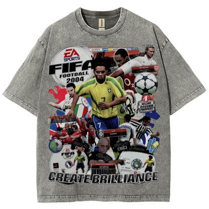 Unisex Fit Washed T-Shirt FIFA 2004 Tee