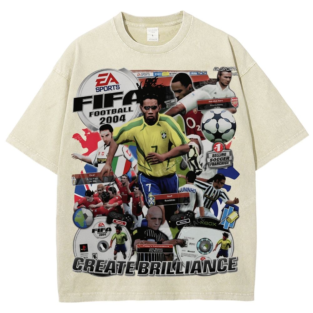 Unisex Fit Washed T-Shirt FIFA 2004 Tee
