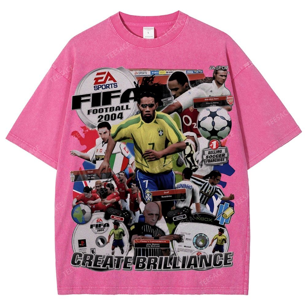 Unisex Fit Washed T-Shirt FIFA 2004 Tee