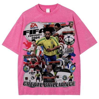 Unisex Fit Washed T-Shirt FIFA 2004 Tee