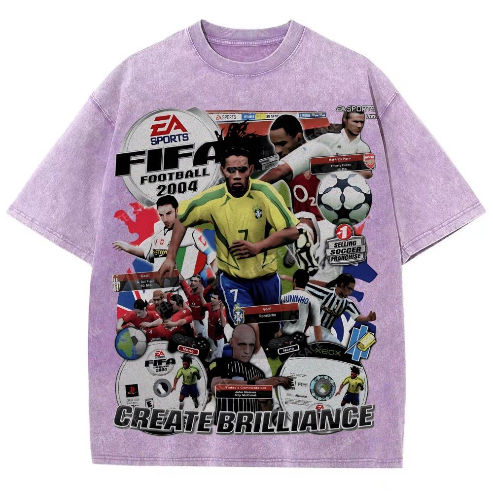 Unisex Fit Washed T-Shirt FIFA 2004 Tee