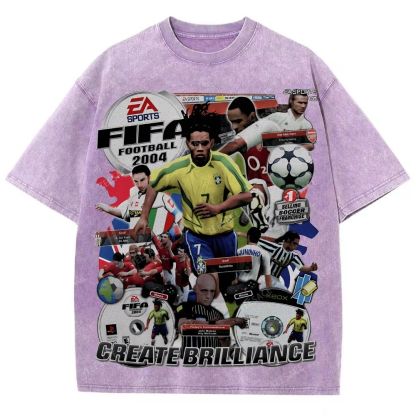 Unisex Fit Washed T-Shirt FIFA 2004 Tee