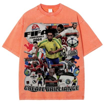 Unisex Fit Washed T-Shirt FIFA 2004 Tee