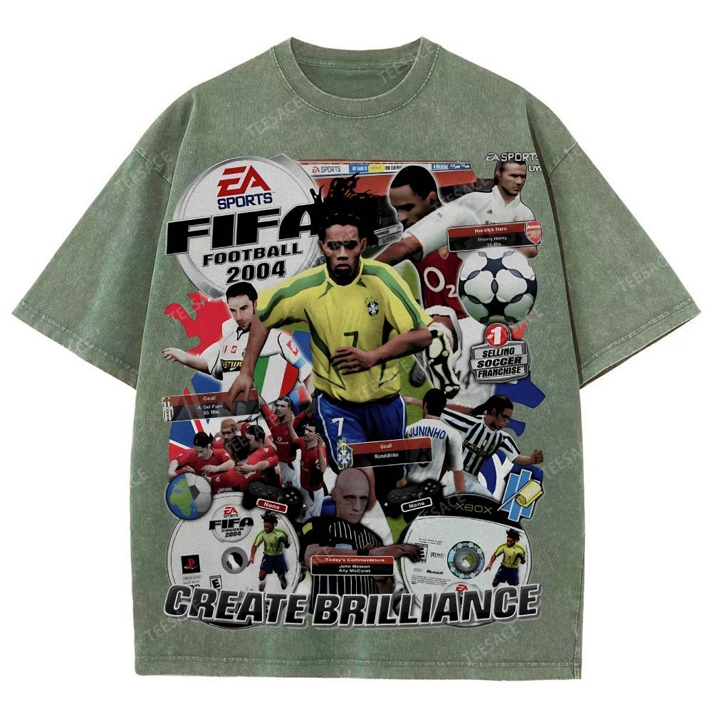 Unisex Fit Washed T-Shirt FIFA 2004 Tee