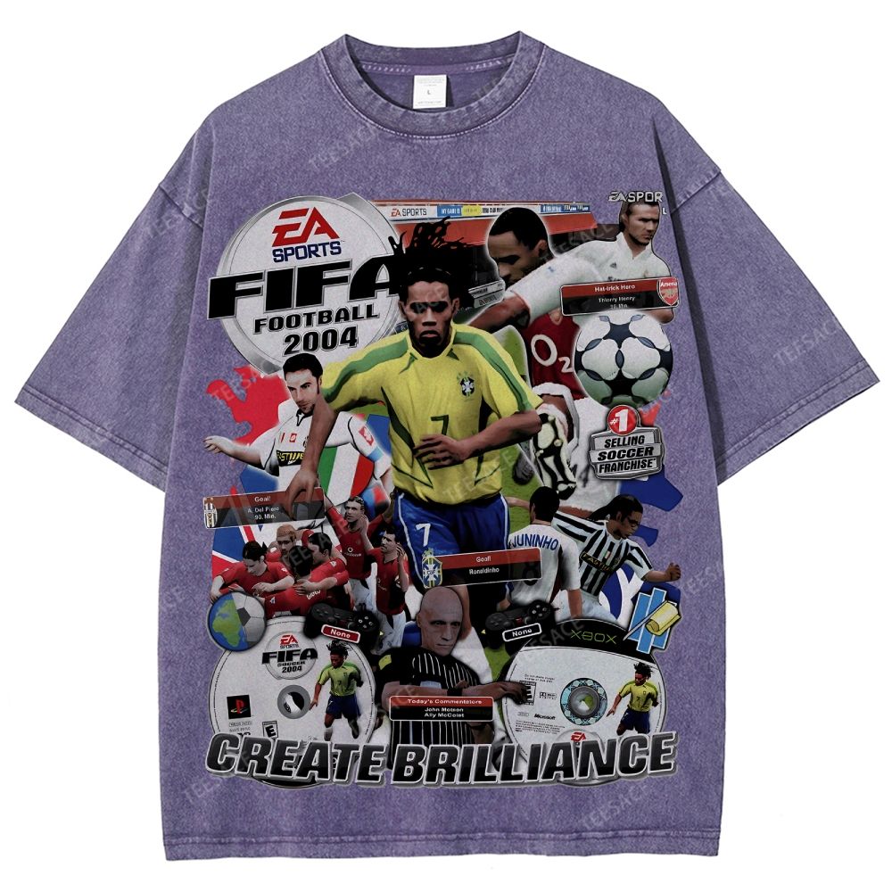 Unisex Fit Washed T-Shirt FIFA 2004 Tee