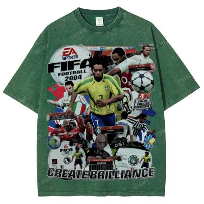 Unisex Fit Washed T-Shirt FIFA 2004 Tee