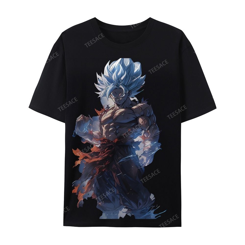Unisex-Adult Ultra Cotton Washed T-Shirt Graphic Goku