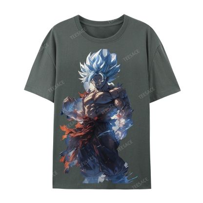 Unisex-Adult Ultra Cotton Washed T-Shirt Graphic Goku