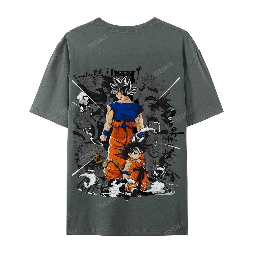Unisex-Adult Ultra Cotton Washed T-Shirt Graphic Goku