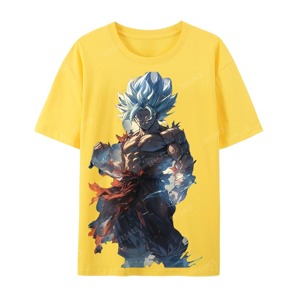 Unisex-Adult Ultra Cotton Washed T-Shirt Graphic Goku
