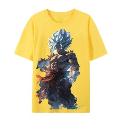 Unisex-Adult Ultra Cotton Washed T-Shirt Graphic Goku