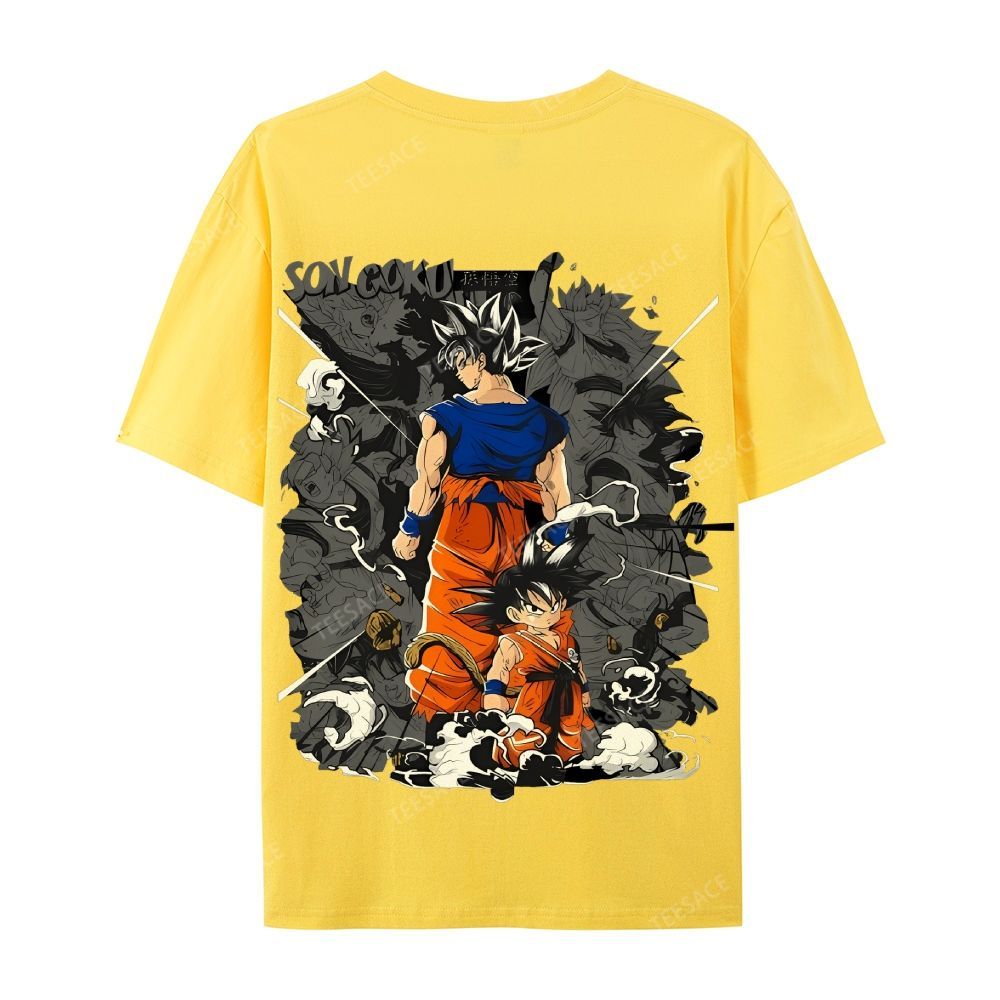Unisex-Adult Ultra Cotton Washed T-Shirt Graphic Goku