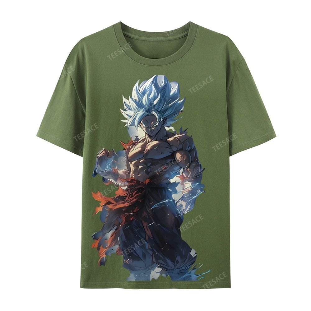 Unisex-Adult Ultra Cotton Washed T-Shirt Graphic Goku