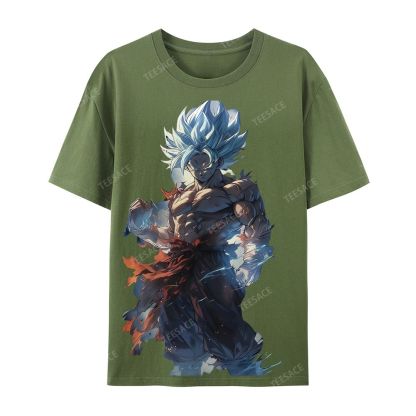 Unisex-Adult Ultra Cotton Washed T-Shirt Graphic Goku