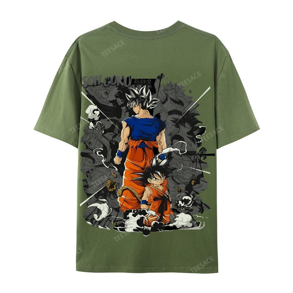 Unisex-Adult Ultra Cotton Washed T-Shirt Graphic Goku