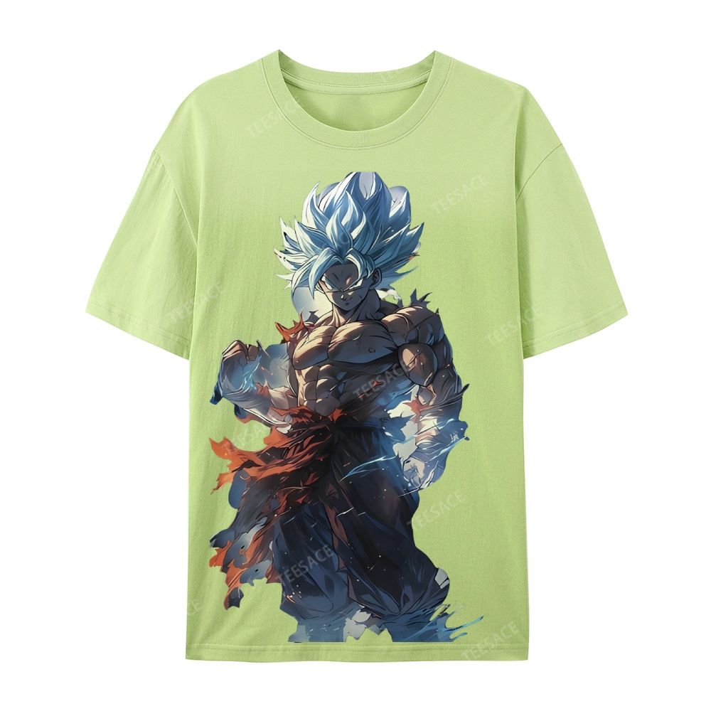 Unisex-Adult Ultra Cotton Washed T-Shirt Graphic Goku