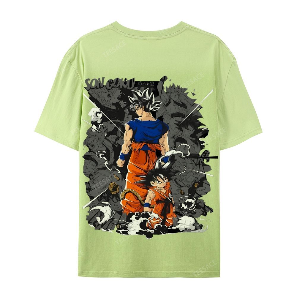 Unisex-Adult Ultra Cotton Washed T-Shirt Graphic Goku