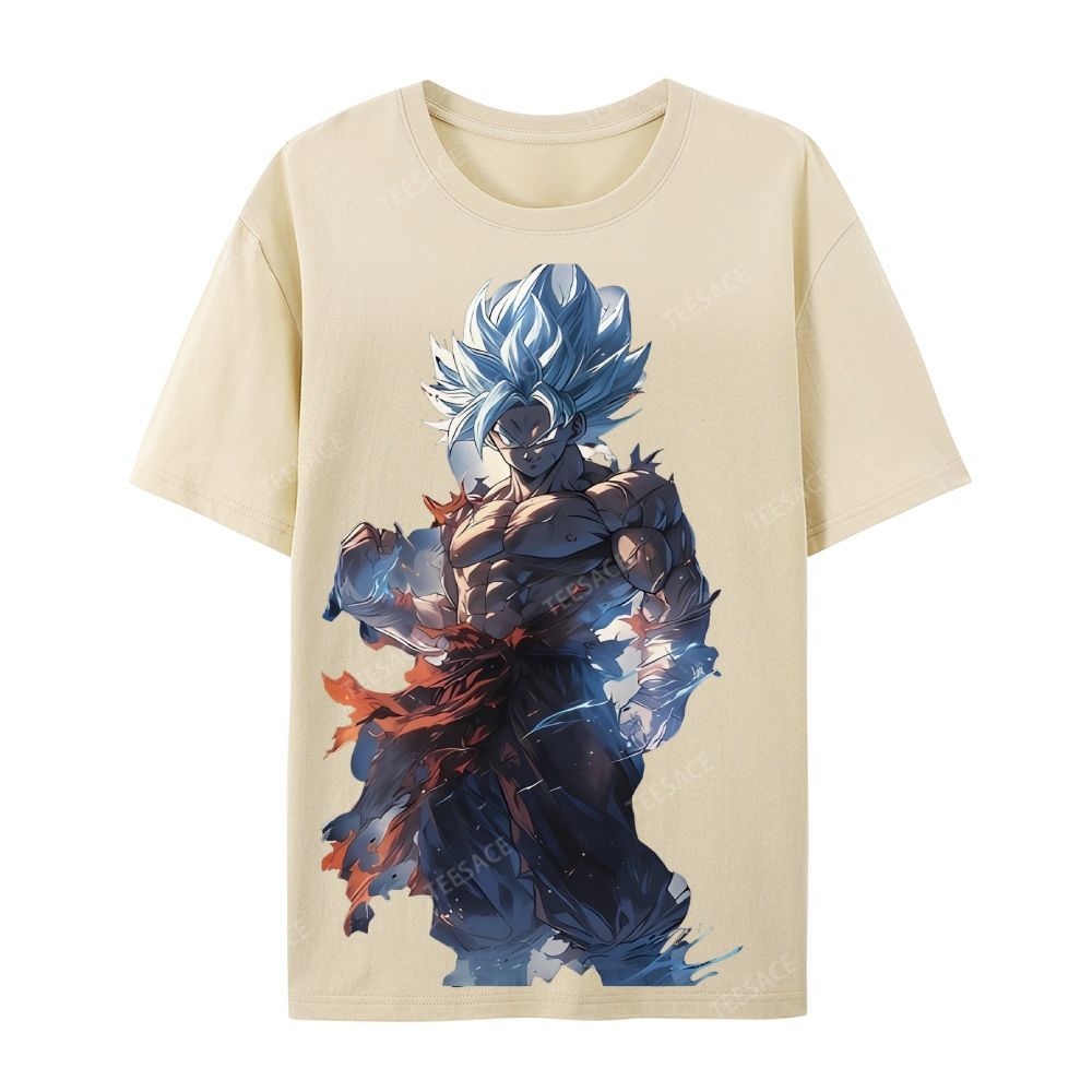 Unisex-Adult Ultra Cotton Washed T-Shirt Graphic Goku