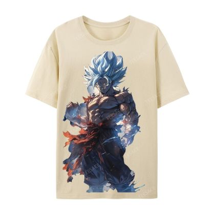 Unisex-Adult Ultra Cotton Washed T-Shirt Graphic Goku