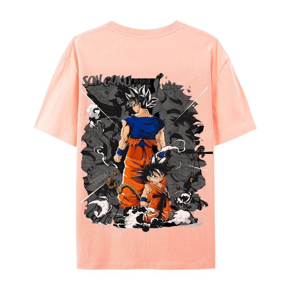 Unisex-Adult Ultra Cotton Washed T-Shirt Graphic Goku