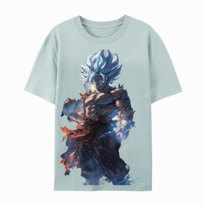Unisex-Adult Ultra Cotton Washed T-Shirt Graphic Goku