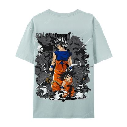 Unisex-Adult Ultra Cotton Washed T-Shirt Graphic Goku