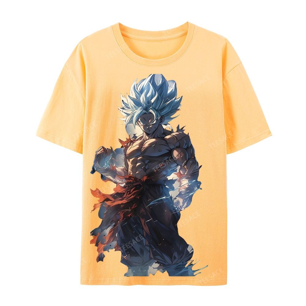 Unisex-Adult Ultra Cotton Washed T-Shirt Graphic Goku