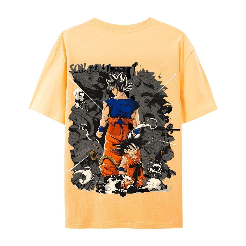 Unisex-Adult Ultra Cotton Washed T-Shirt Graphic Goku