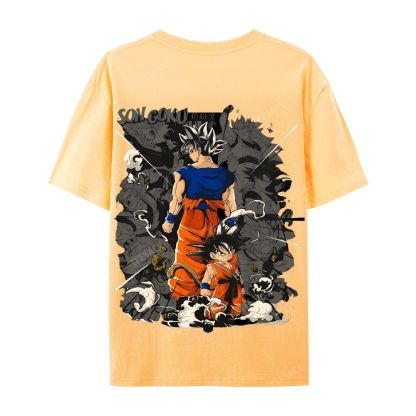 Unisex-Adult Ultra Cotton Washed T-Shirt Graphic Goku