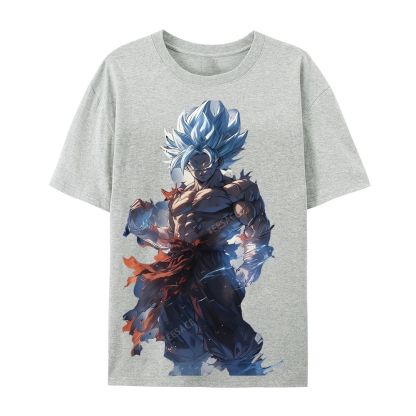 Unisex-Adult Ultra Cotton Washed T-Shirt Graphic Goku
