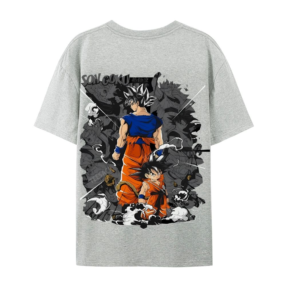 Unisex-Adult Ultra Cotton Washed T-Shirt Graphic Goku