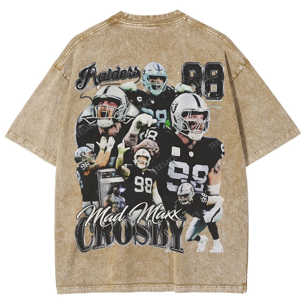 Unisex Fit Washed T-Shirt MAXX CROSBY TEE