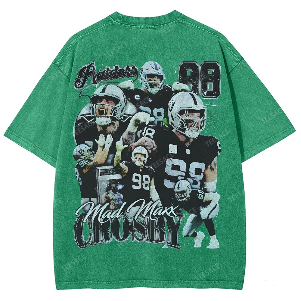 Unisex Fit Washed T-Shirt MAXX CROSBY TEE