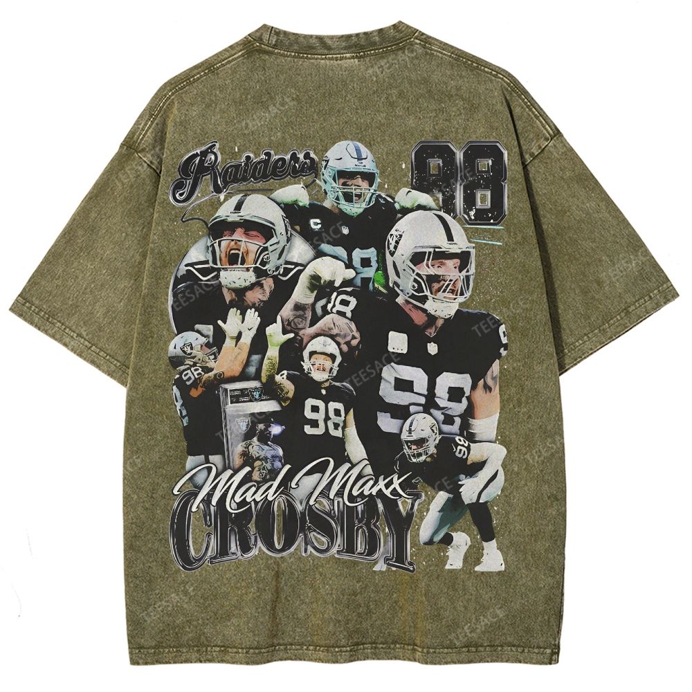 Unisex Fit Washed T-Shirt MAXX CROSBY TEE