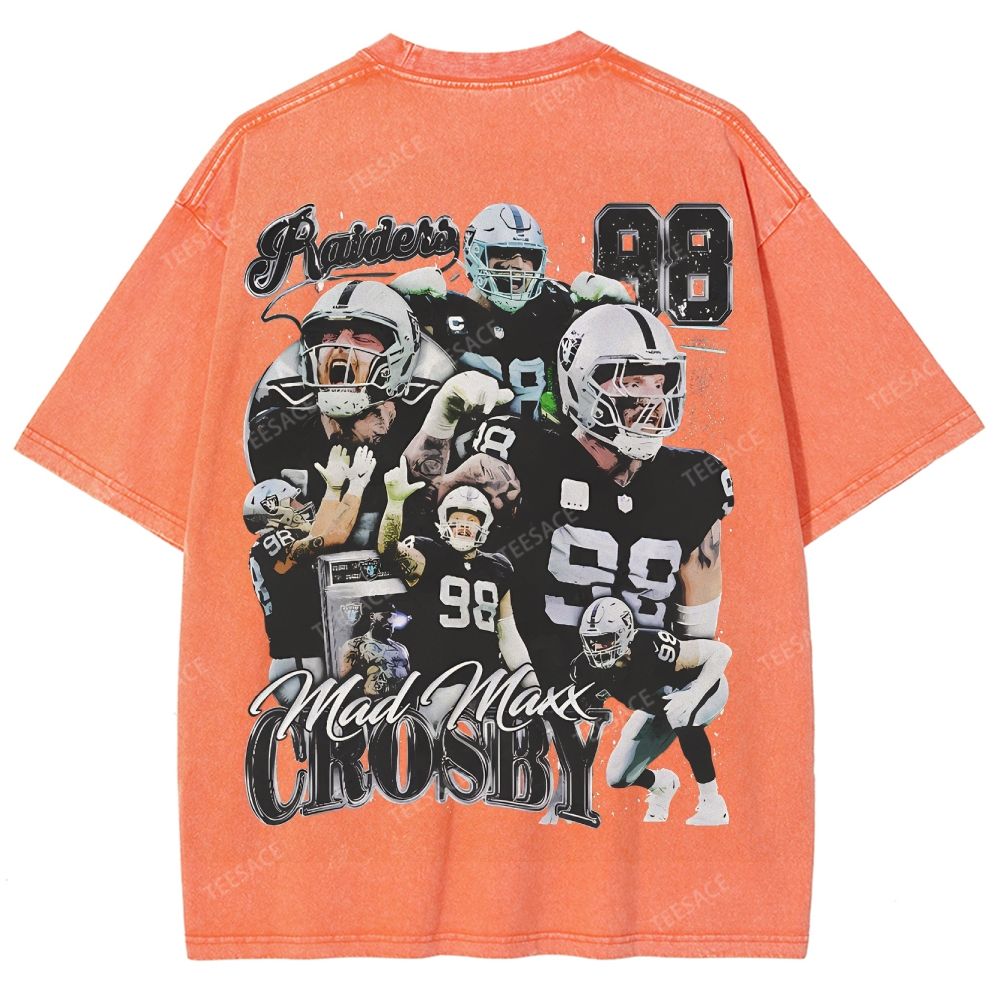 Unisex Fit Washed T-Shirt MAXX CROSBY TEE
